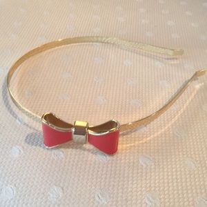 Orange and gold bow headband